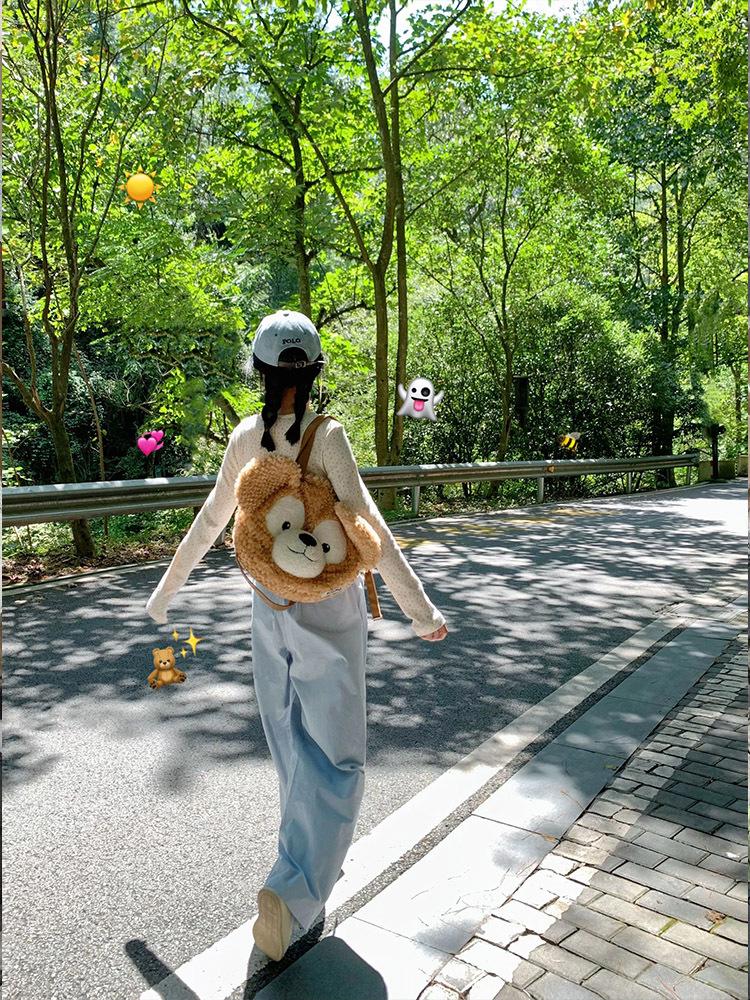 Women's Spring 2025 Floral U-Neck Button Puff Sleeve Pure Cotton Long Sleeve Top