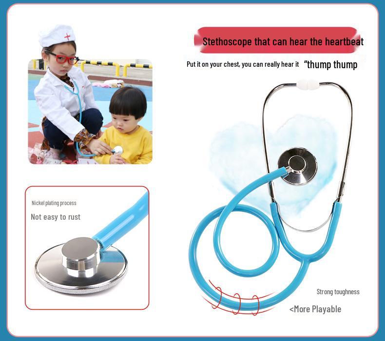 Wooden Toddler Doctor Kit: Nurse Bag Pretend Play Toy Set