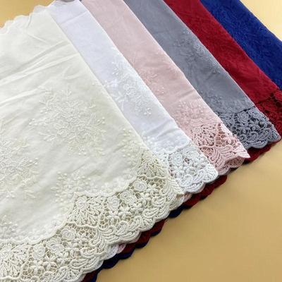 Top Quality 1meter/lot 36cm Wide Off White Beige/deep Blue/wine Red Cotton Cloth Embroidery Lace Handmade Home Textile Accessories