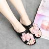 Fashion Flowers Women's Slippers and Ladies Sandals Open Toe Slides On Promotion Chic Elegant Small Size 2025 Luxury Vip Unique 39 Shoes
