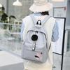 Large Capacity Printed Leaves Backpack Printed Leaves Canvas Rucksack Student Schoolbag  Female