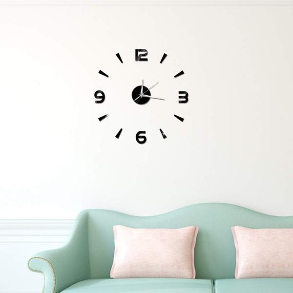 Moderne stille Wanduhr 3D-Effekt Schwarz
