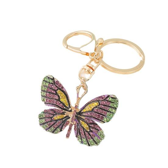 

Owl Keychain Enamel Charm Sparkling Rhinestone Car Key Ring for Women Wisdom Symbol Pendant for Bag коричневий