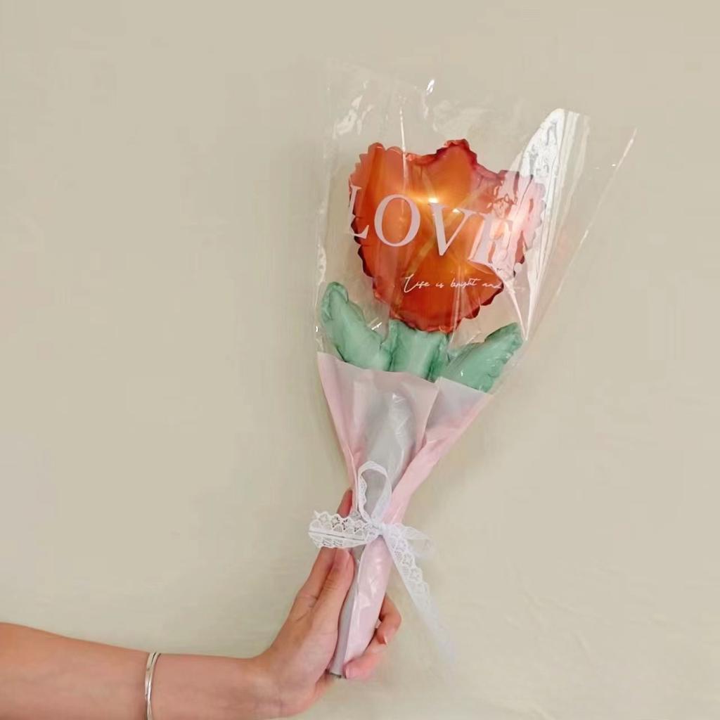 20pcs Mother's Day Valentines Day Love Balloon Bouquet Flower Proposal Confession Aluminum Film Balloon Shopping Mall Decoration