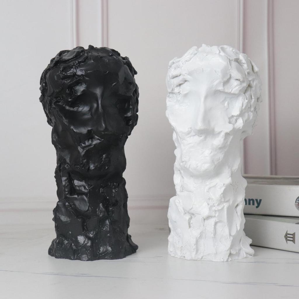 Modern Minimalist Resin Human Head Sculpture for Home or Office Decor