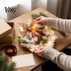 Religious Wall Hanging Pre-Lit Nativity Wreath, Battery Powered Lighted Wreath with Burlap Holiday Door Garland Bow And Star for Christmas Front Door,