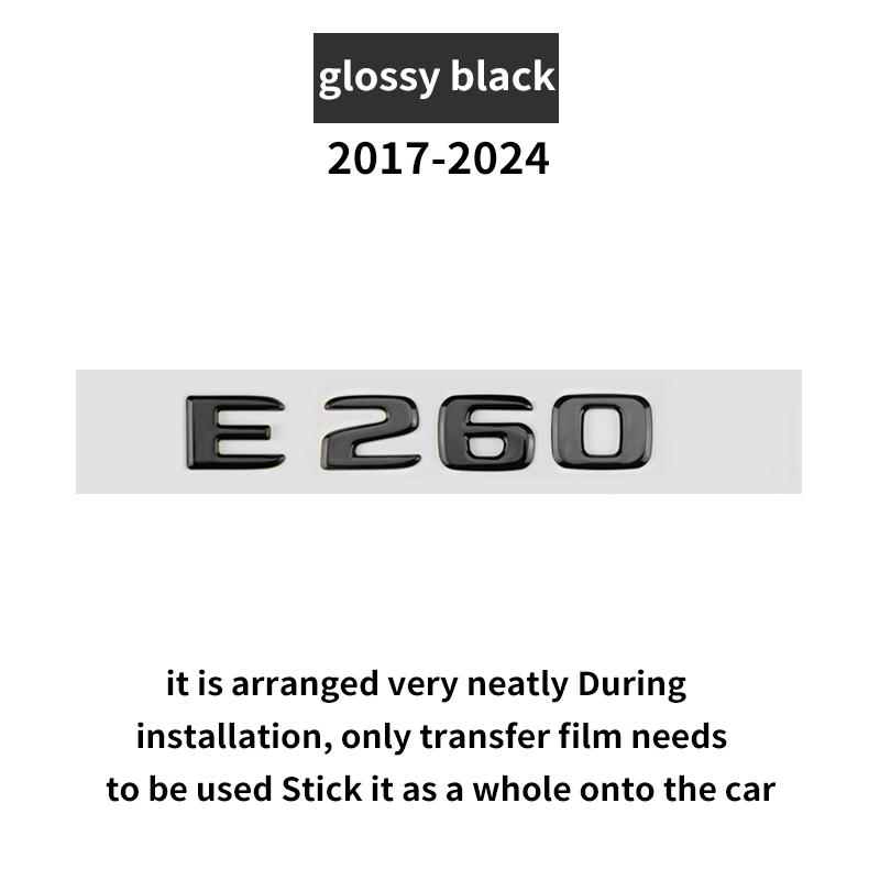 Suitable for Mercedes Benz rear letter sticker W213 C238 w214 E43 E53 E63S E200d E260 E300 E350e E450d 4MATIC V8BITURBO GloosyBK HJS2