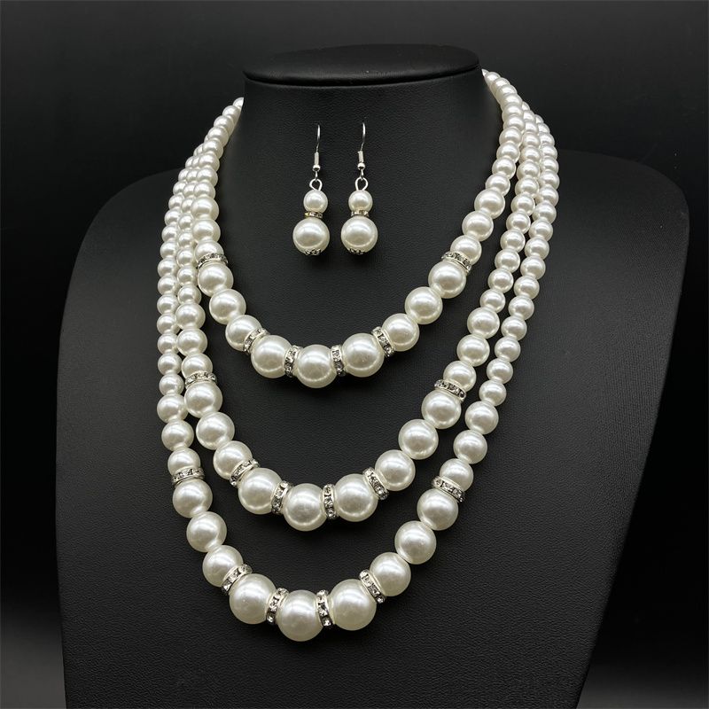 

Necklace Suit Necklace Show Imitation Pearl Milky White