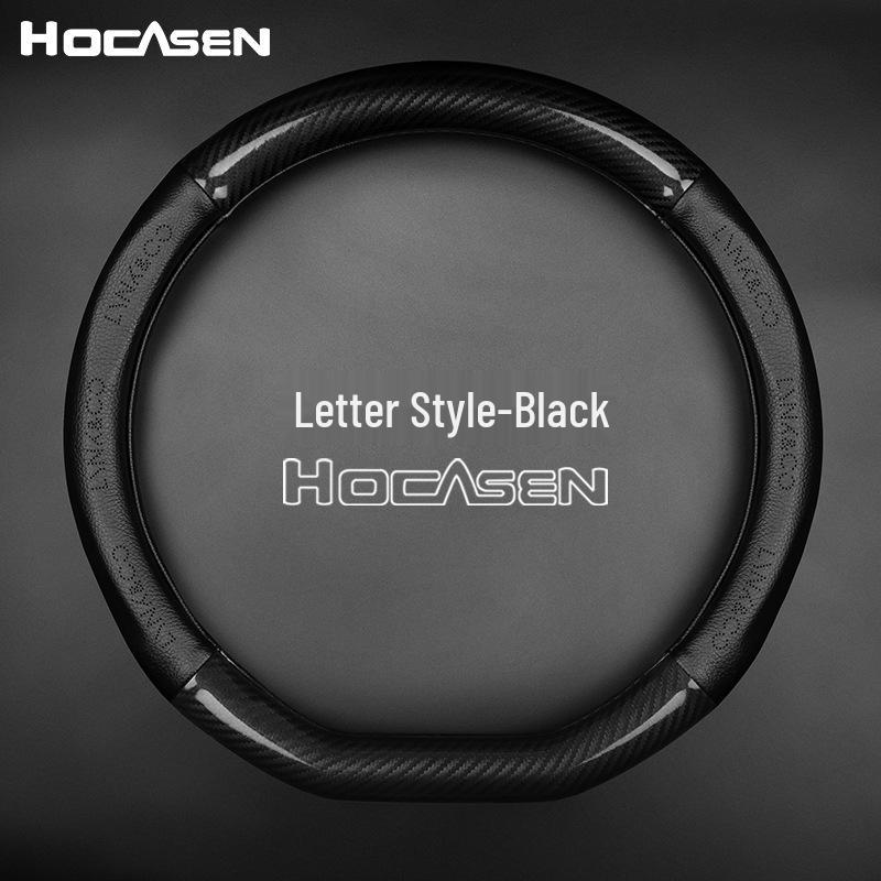 Lynk & Co Genuine Leather D-Shaped Steering Wheel Cover for New Energy Cars - Non-Slip, Suede Finish.