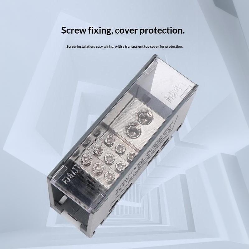 One In Multiple Out Din Rail Terminal Block 150A Universal Distribution Box Wire Connector Abs/Copper Power Junction Box