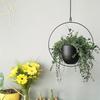 1 Pc Modern Metal Hanging Planter - Sleek Wall and Ceiling Decor with Hooks for Indoor and Outdoor Plants, Minimalist Flower Pot