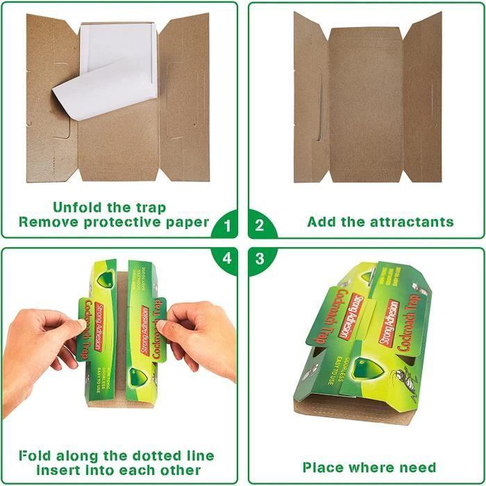 30Pcs Piege Cafard Produit Anti Cafards Puissant Piege a Blatte Cafard Professionnel Collant Piège à Cafards Anti Blattes et Cafards