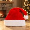 Xmas Party Photo Booth Props Gold Velvet Santa Hat for Adults Kids, Classic Christmas Red with Fluffy Holiday Hats Kids Trim, Soft Comfortable Costume