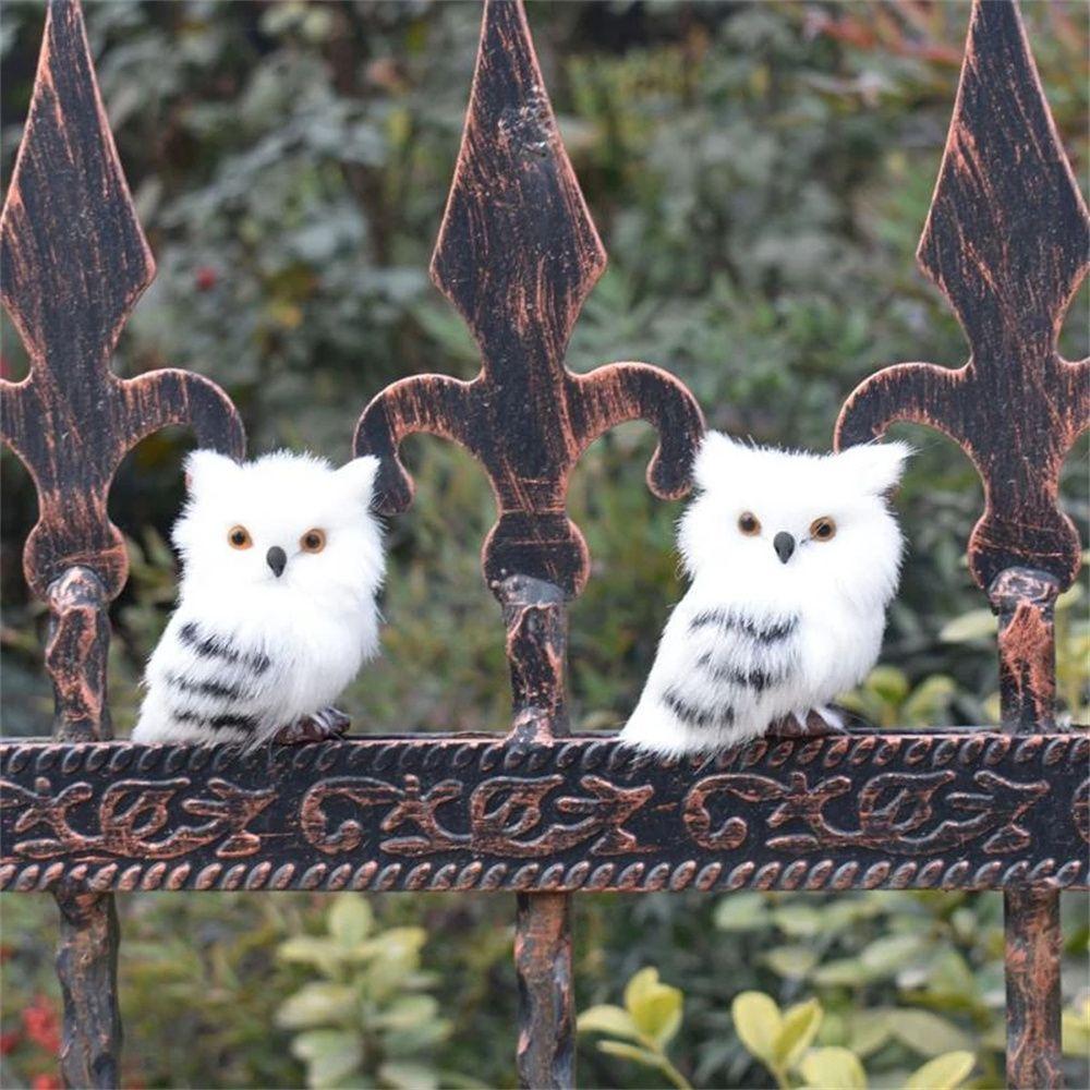 Furry Bird Garden Decor Photo Prop Owl Plush Toys Artificial Owl Owl Ornament Lifelike Animal Owl