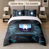 Ensemble de literie Design Lazio FC Texte personnalisé 1 Housse de couette & 2 Taies d'oreiller