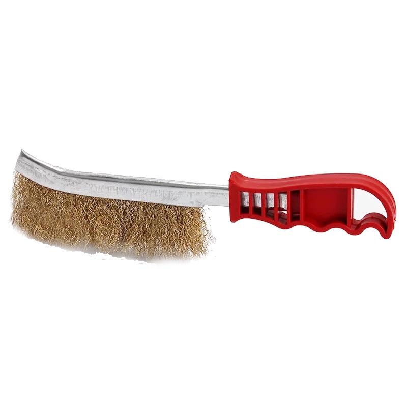 Durable Copper-Plated Wire Brush – Manual Rust Removal Tool with Plastic Handle