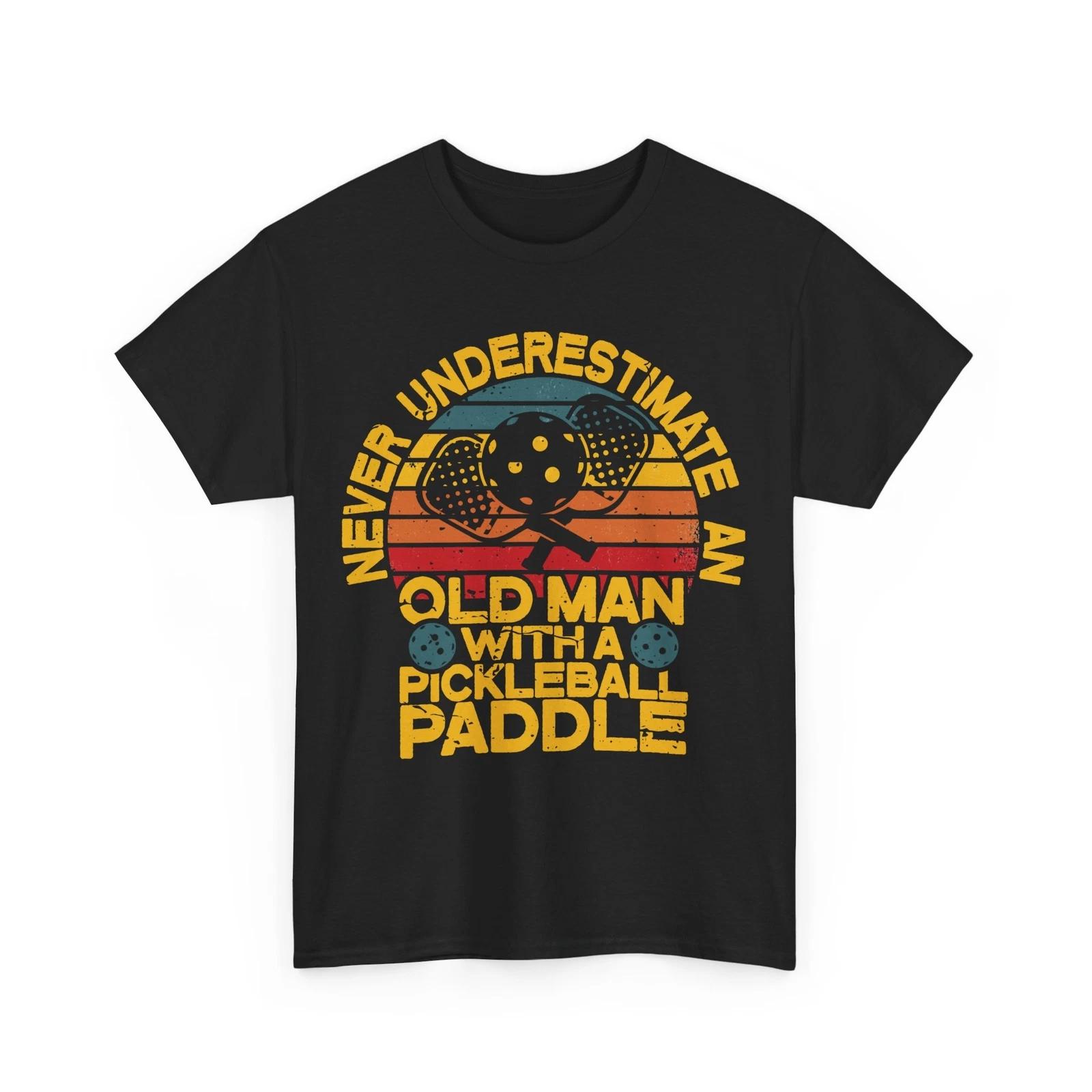 Never Underestimate an Old Man With a Pickleball Paddle Vintage Shirt L