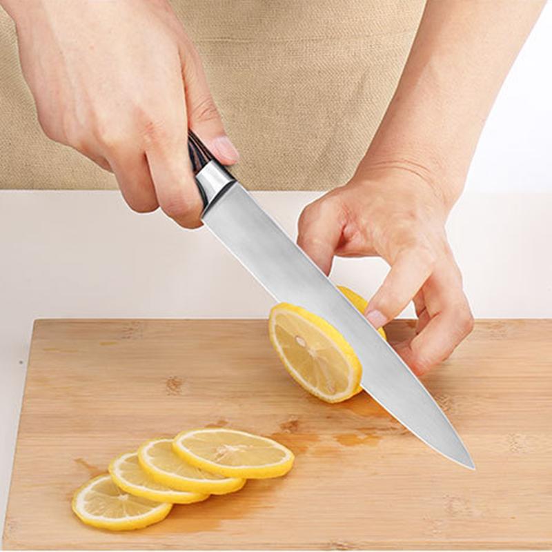 Edelstahl 7cr17 Hackmesser mit farbigem Holzgriff Fisch Roh Sushi Koch Filetiermesser Kochen Schneiden