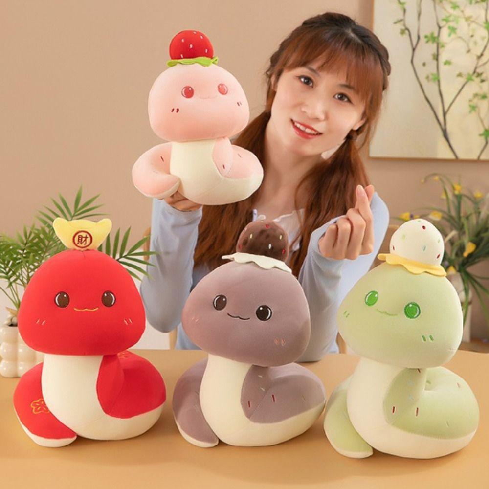 Good Luck Snake Year Plush Toy Big Eyes Lucky Snake Doll Plushies  Birthday Gifts