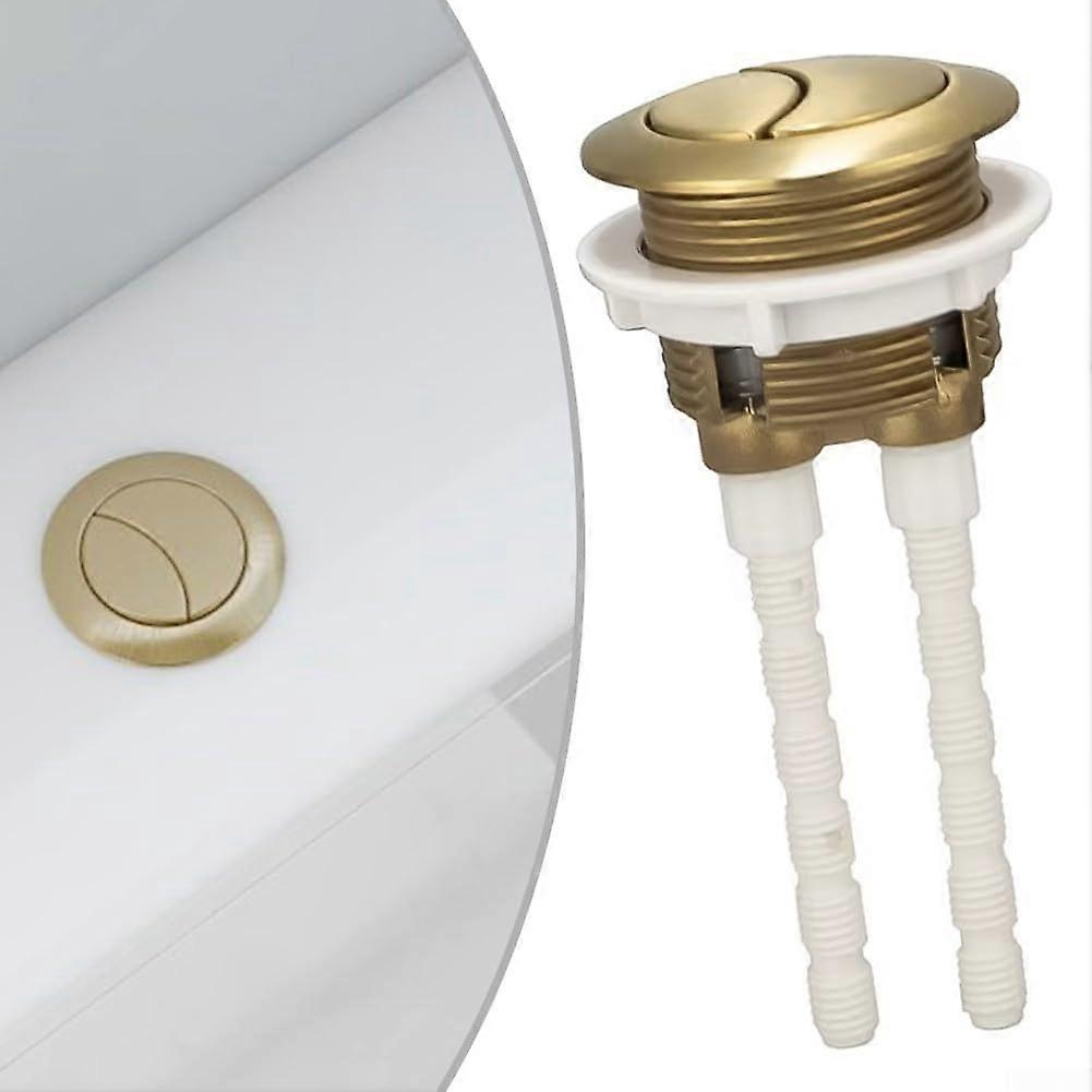 Flush Button Brushed Brass Universally Toilet Dual Flush Button Fit 38mm Cistern Hole, Powerful and