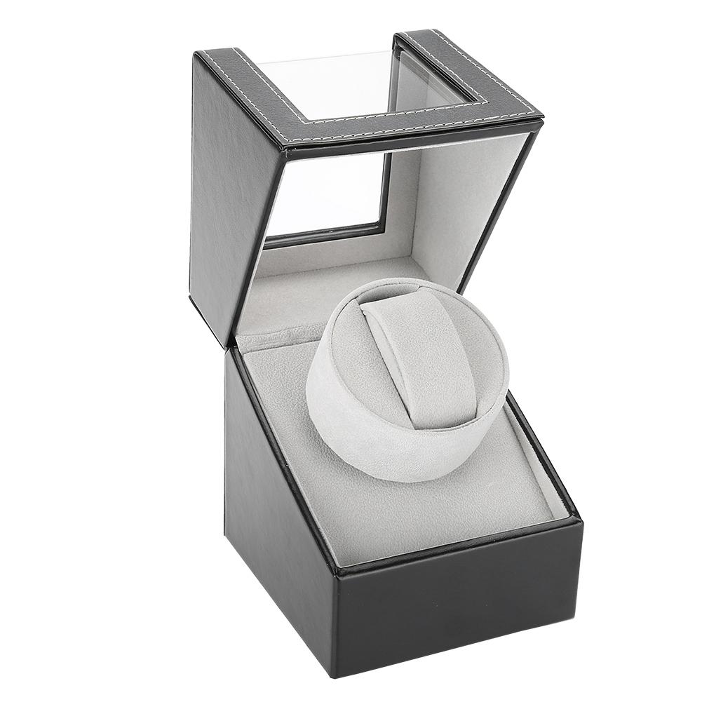 Single Automatic Mechanical PU Watch Winder Motor Wristwatch Holder  Black