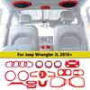 Rotes Innenverkleidungs-Kit für Jeep Wrangler JL JLU Sahara Rubicon 2018-2026 Innere Autozubehör Dekoration Abdeckungen Zierleisten ABS