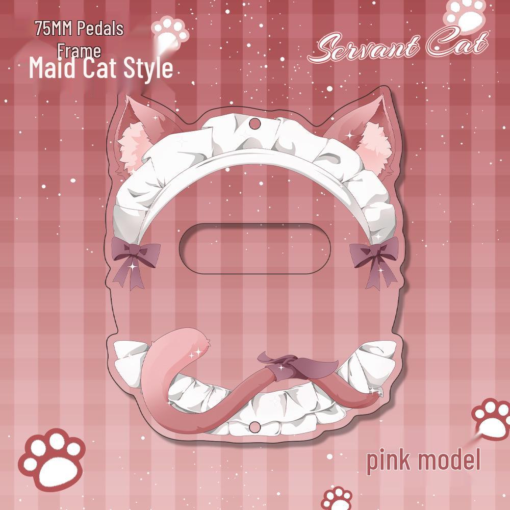 Gumi 75mm Maid Cat Acrylic Badge Display Stand 75mm Maid Cat Badge Frame розовый
