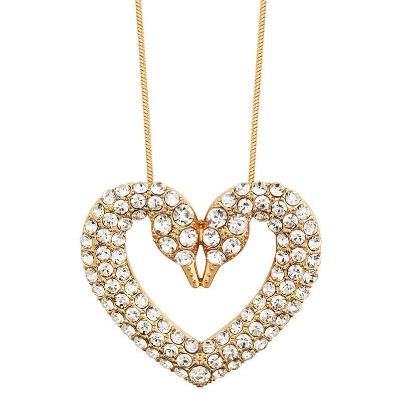 Liebe Schwan Nur Liebe Ewiges Doppel Schwan Herz Damen Accessoires Anhänger Halskette