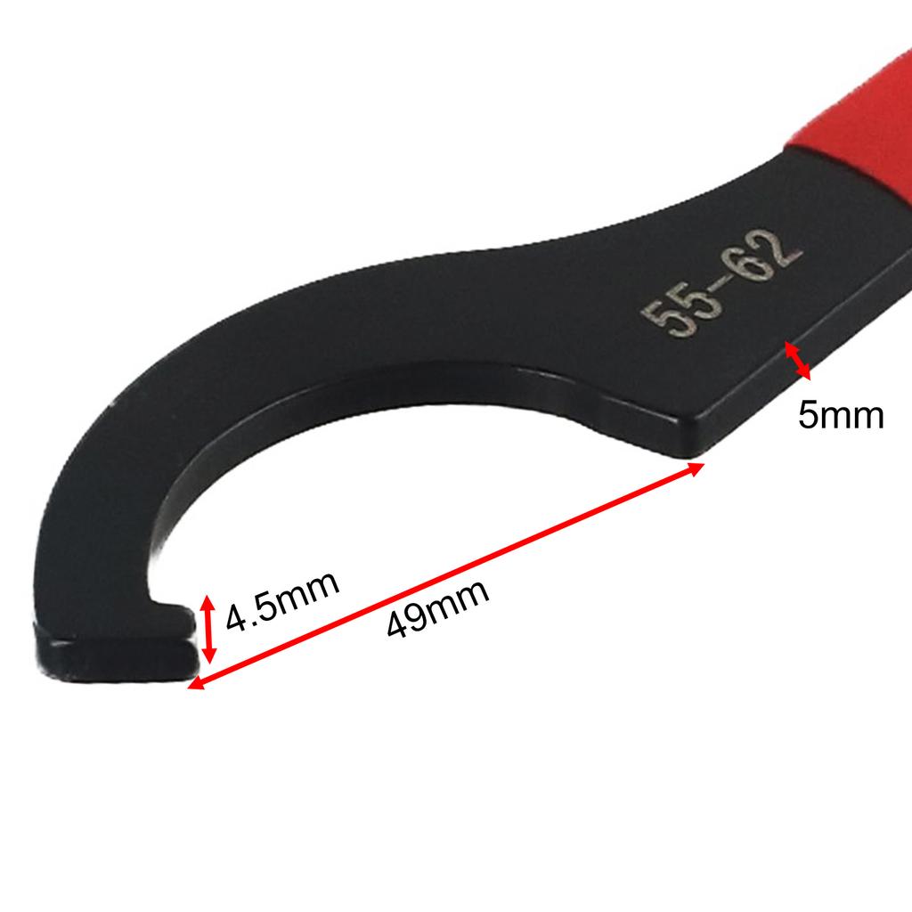 1 Stk. Hakenschlüssel 38-42 45-52 55-62 68-72mm Stahlgriff Werkzeughalter 1 Stück Rutschfester Griff Schwarz Oxidiert