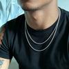 2.5mm Simple Singapore Chain Necklace Men Hip Hop Stainless Steel Silver Color Jewelry Fashion Party Accessories