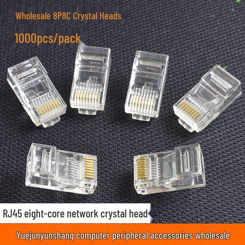 1000 Pcs RJ45 Cat5e 8P8C Network Cable Crystal Plugs for 100Mbps
