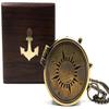 Home Is Wherever, Camping Compass Engraved Gift for Boyfriend, Anniversary, Wedding, Him, Her ,Husband| Wooden Case Brass Nautical Décor