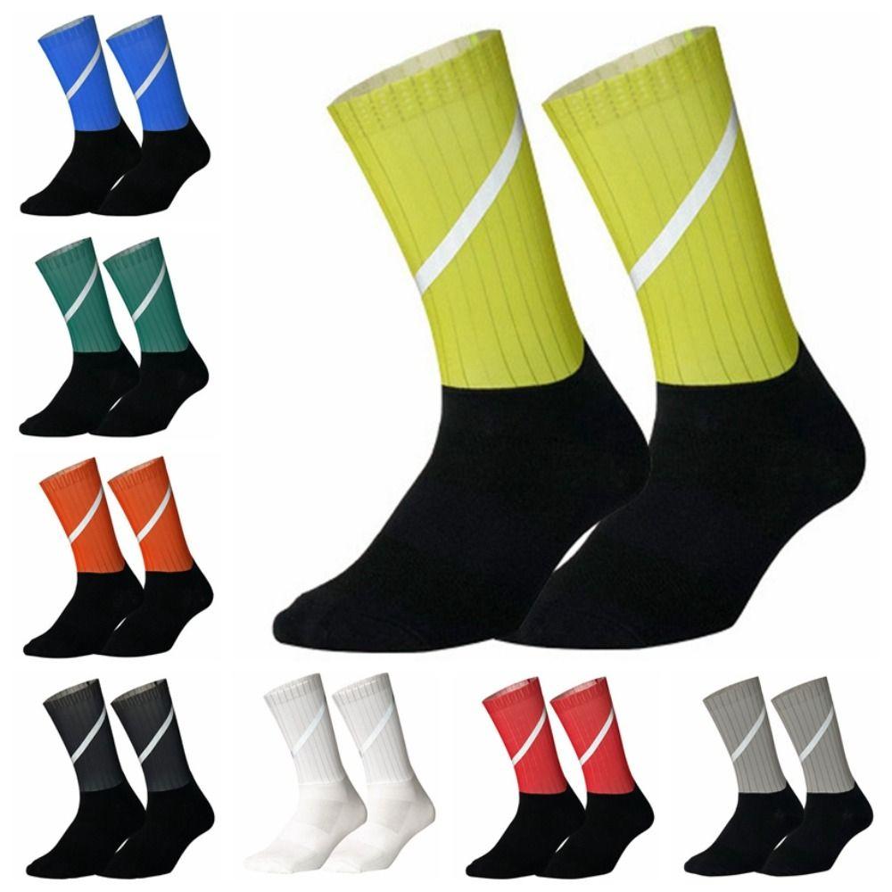 1 Pair Sweat-absorbent Sports Socks Reflective Mid Tank Sports Socks Cycling Socks  Racing