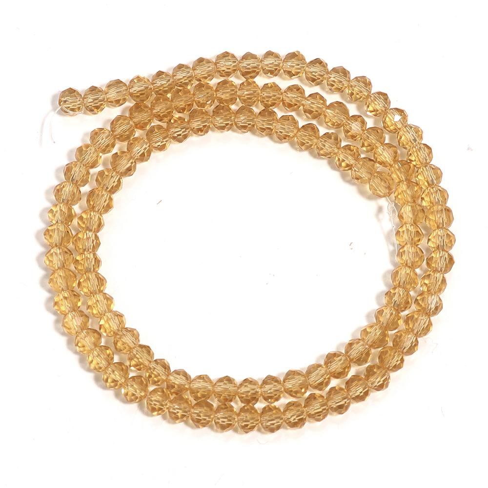 

1 Strand Faceted Crystal Beads Champagne Color Glass Loose Beads For Jewelry Making DIY Bracelets Necklace Supplies 3/4/6/8/10mm