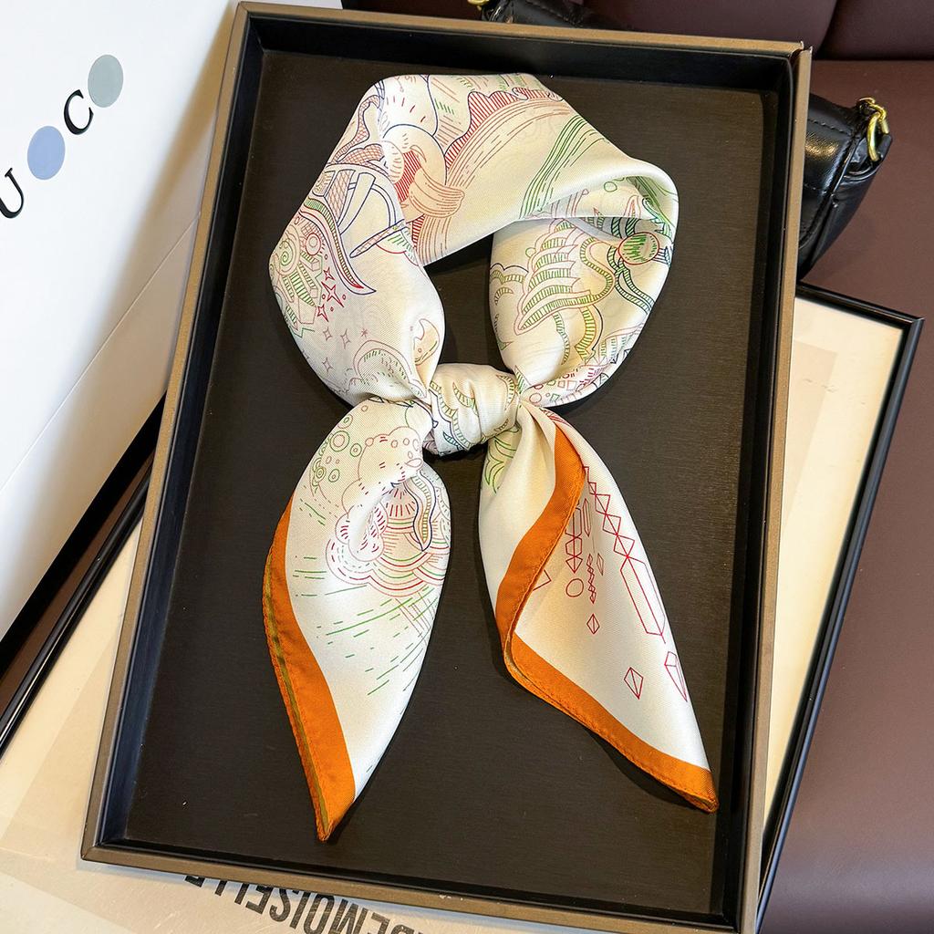 100% Natural Twill Silk Scarf for Women Neck Tie Double side Female Foulard Shawl Wrap Square Neckerchief Hijab Bandana Scarves