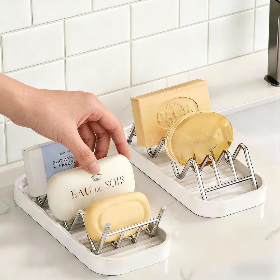 Bathroom Countertop Soap Rack Soap Storage Rack Bathroom Soap Draining Rack Kitchen Wool Sponge Storage Rack
