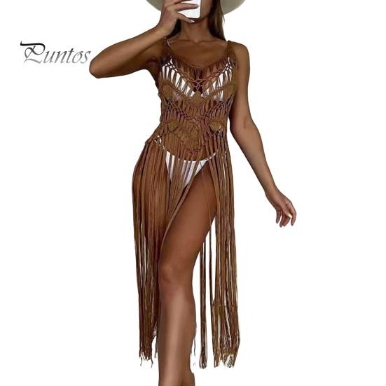 

Пляжная накидка для женщин, без рукавов, свободный крой, вырез, бикини, накидка, однотонная, защита от солнца, пляжная одежда коричневый