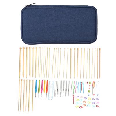 Kit per Maglia Design Ergonomico Ago Portatile in Bambù con Borsa per Riporre per Appassionati del Fai da Te