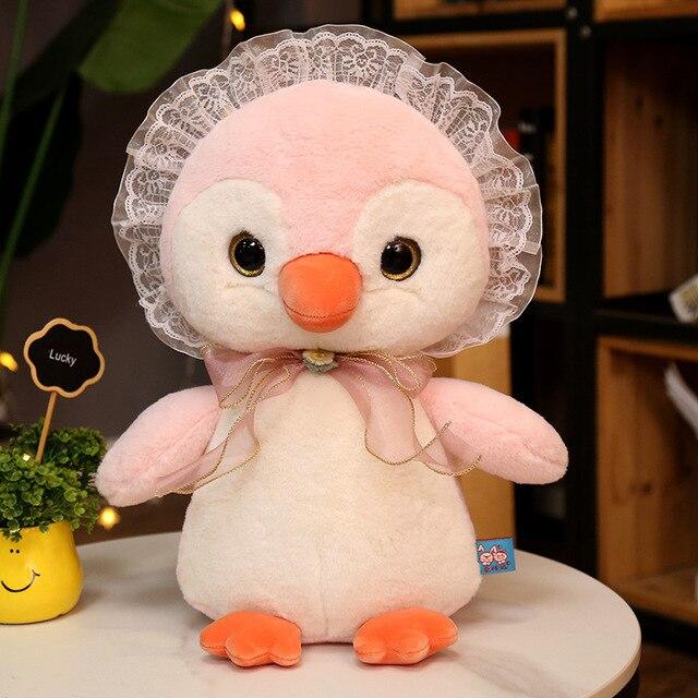 1pc 28 /38 /50cm Cute Penguin Plush Pillow Toys Lovely Penguin With Lace Dolls Stuffed Soft For Girls Appease Playmate Pillow Gift