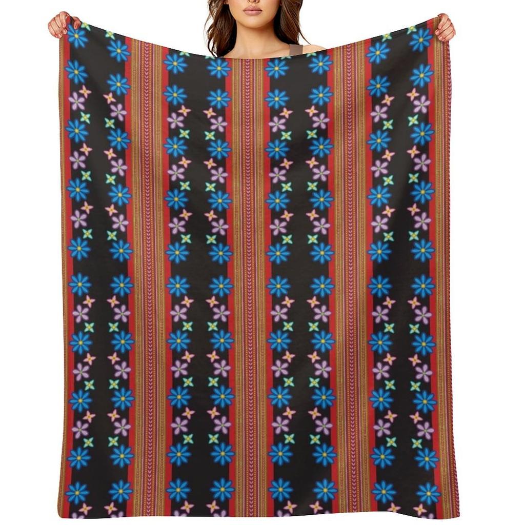 Floral Metis Sash Throw Blanket Soft Plaid Multi-Purpose christmas gifts Cute Plaid Blankets