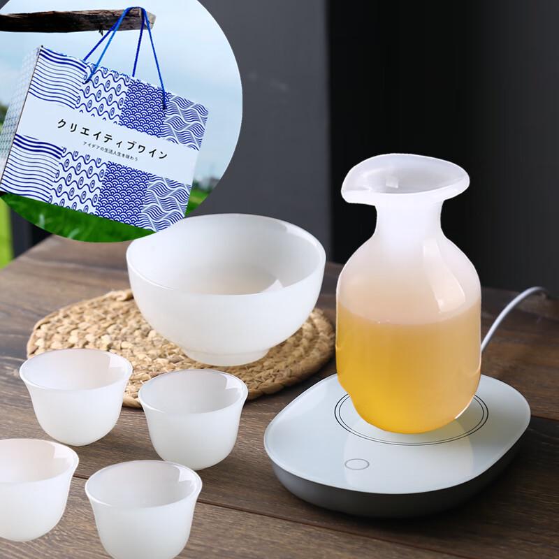 Elegant White Jade Porcelain Wine & Sake Dispenser Set