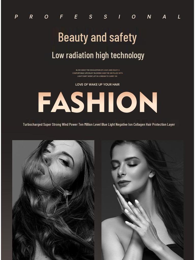 High-Power Quiet Wireless Hair Dryer with Large Airflow and Negative Ion Technology - Germany