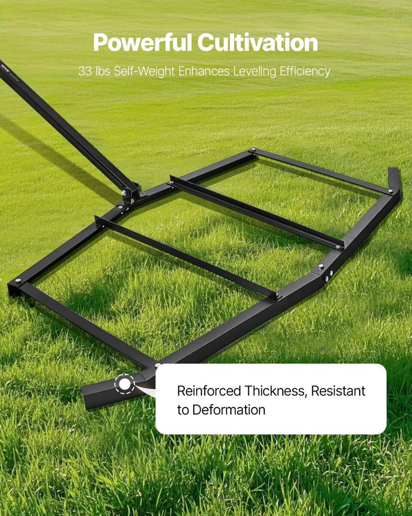 Drag Harrow 72" Width Tow Behind Drag Harrow Steel Gravel Grader ATV UTV