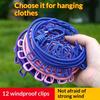 12 Non Slip Clips Windproof Elastic Travel Clothesline With Hook For Outdoor Camping Beach Dormitory Rv Portable Drying Tools