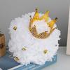 Diamond Crown Decorative Handheld Flower Rhinestones Wedding Bouquet with Ribbon