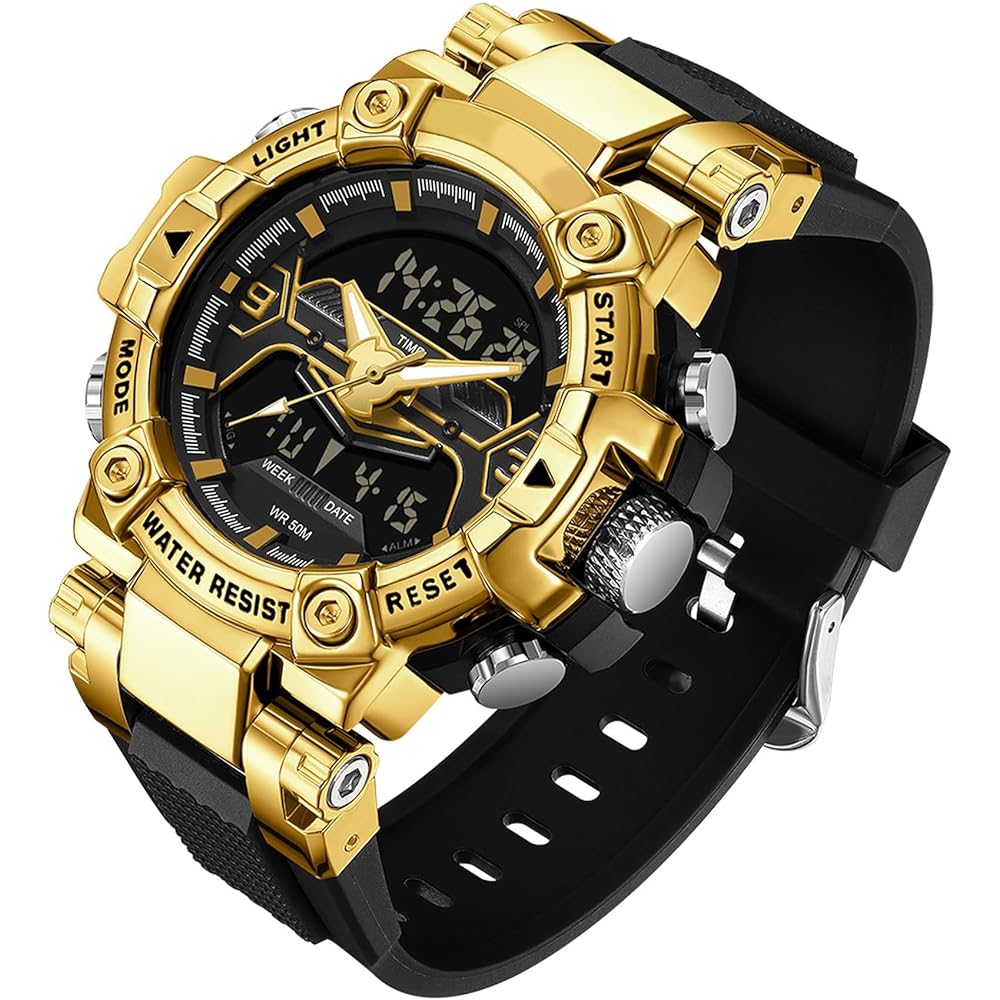 Findtime Men s Digital Dual Time Military Watch Waterproof Stopwatch Alarm Sports Watch with Luminous Backlight and Date Display