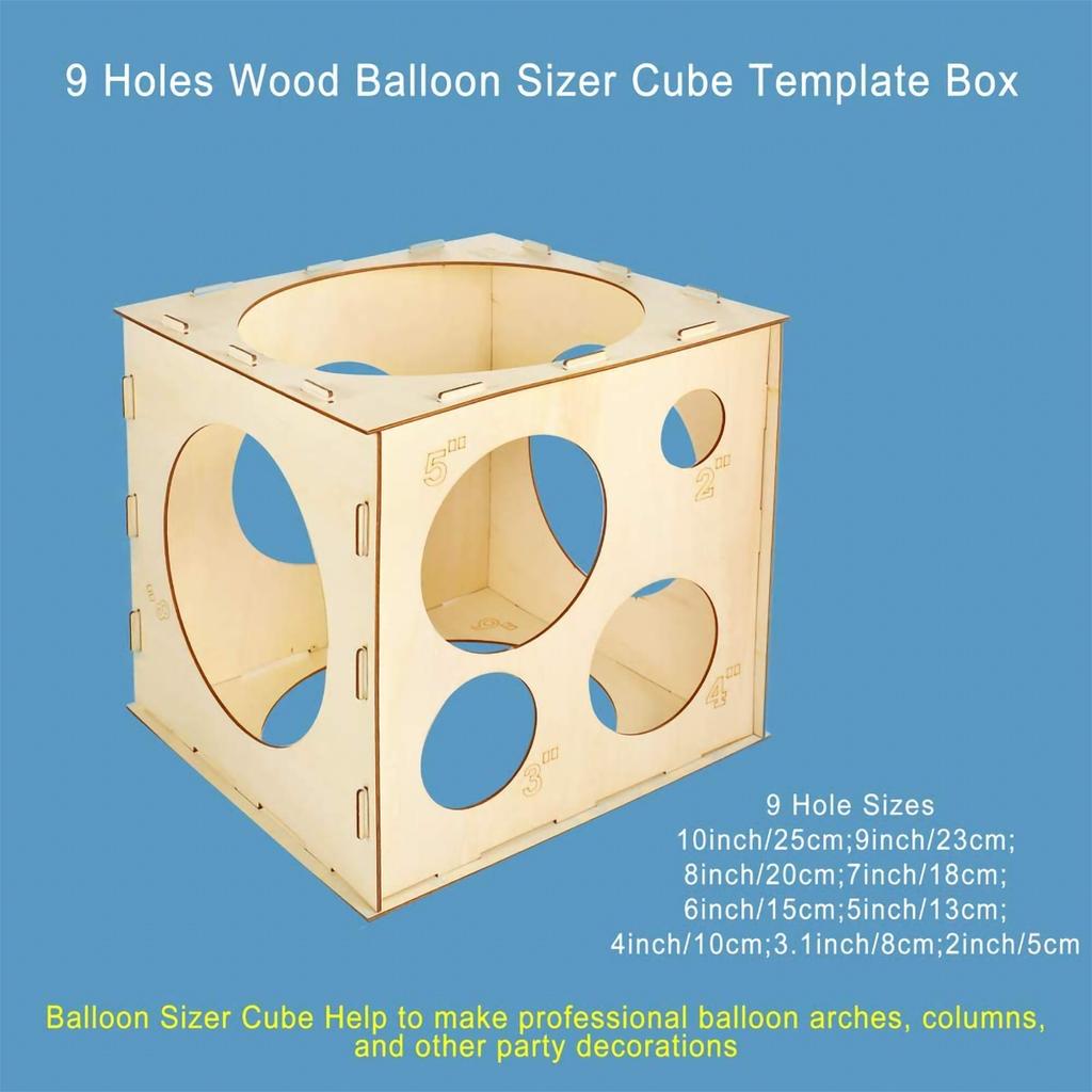30cm Wood Balloon Sizer Cube Box Balloons Measuring box For Birthday Party Baloons Arch garland Wedding Decoration ballon tool