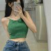 Woman Sling Short Vest Knitted Sleeveless V-Neck Hollow Out Slim Vests Summer Female Elastic Fashion Backless Tank Top