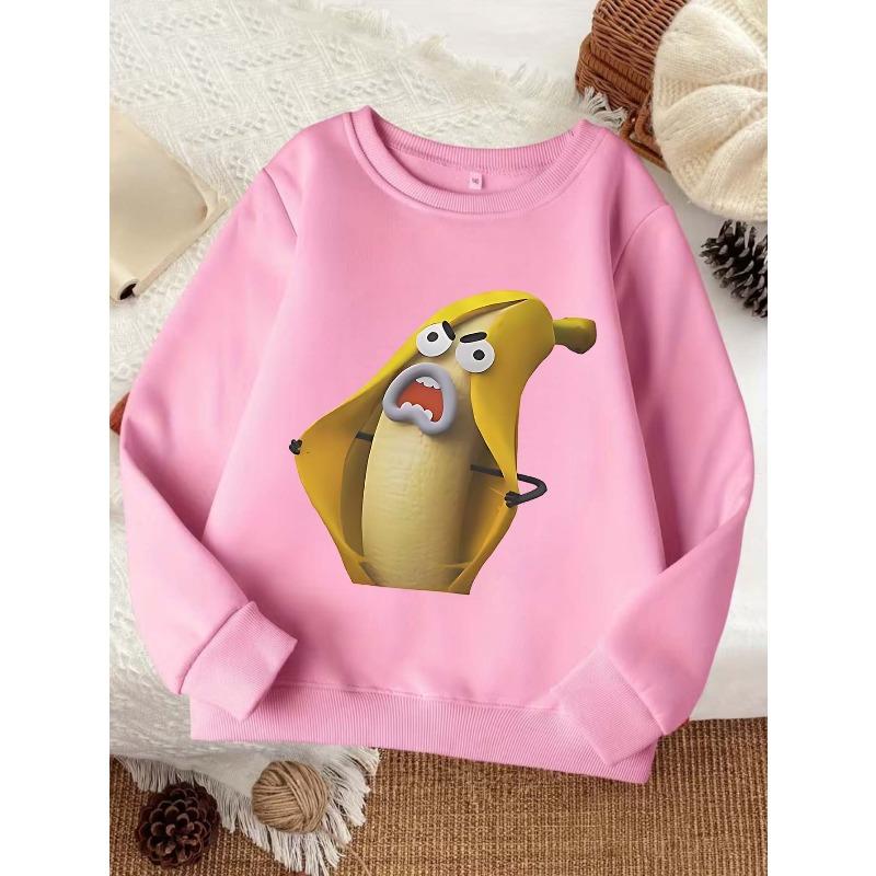 European Sizes New Fashionable Kids' Sweatshirt, Comfortable Crewneck Sweatshirt for Kids, Casual Versatile Trendy Printed Top for Students