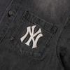 New MLB Denim Jacket Unisex Charcoal Gray 3ADRV0144